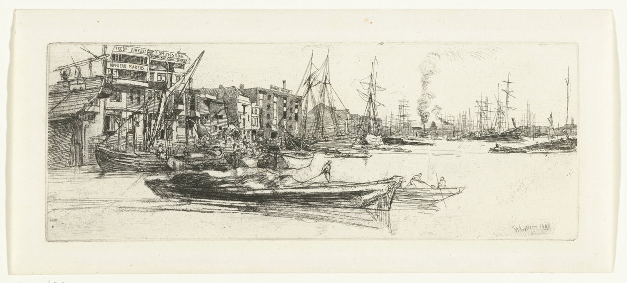 Pakhuizen aan de Theems Thames