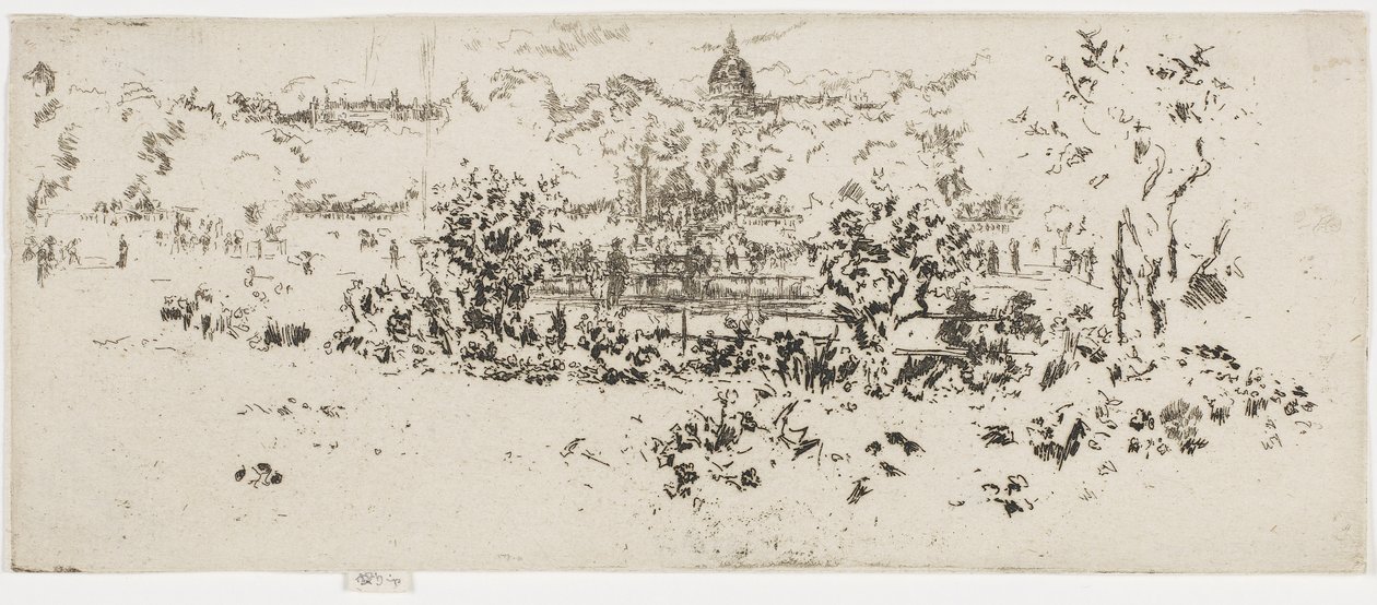 Pantheon, Lüksemburg Bahçeleri, c.1892-93 (kağıt üzerine gravür) by James Abbott McNeill Whistler