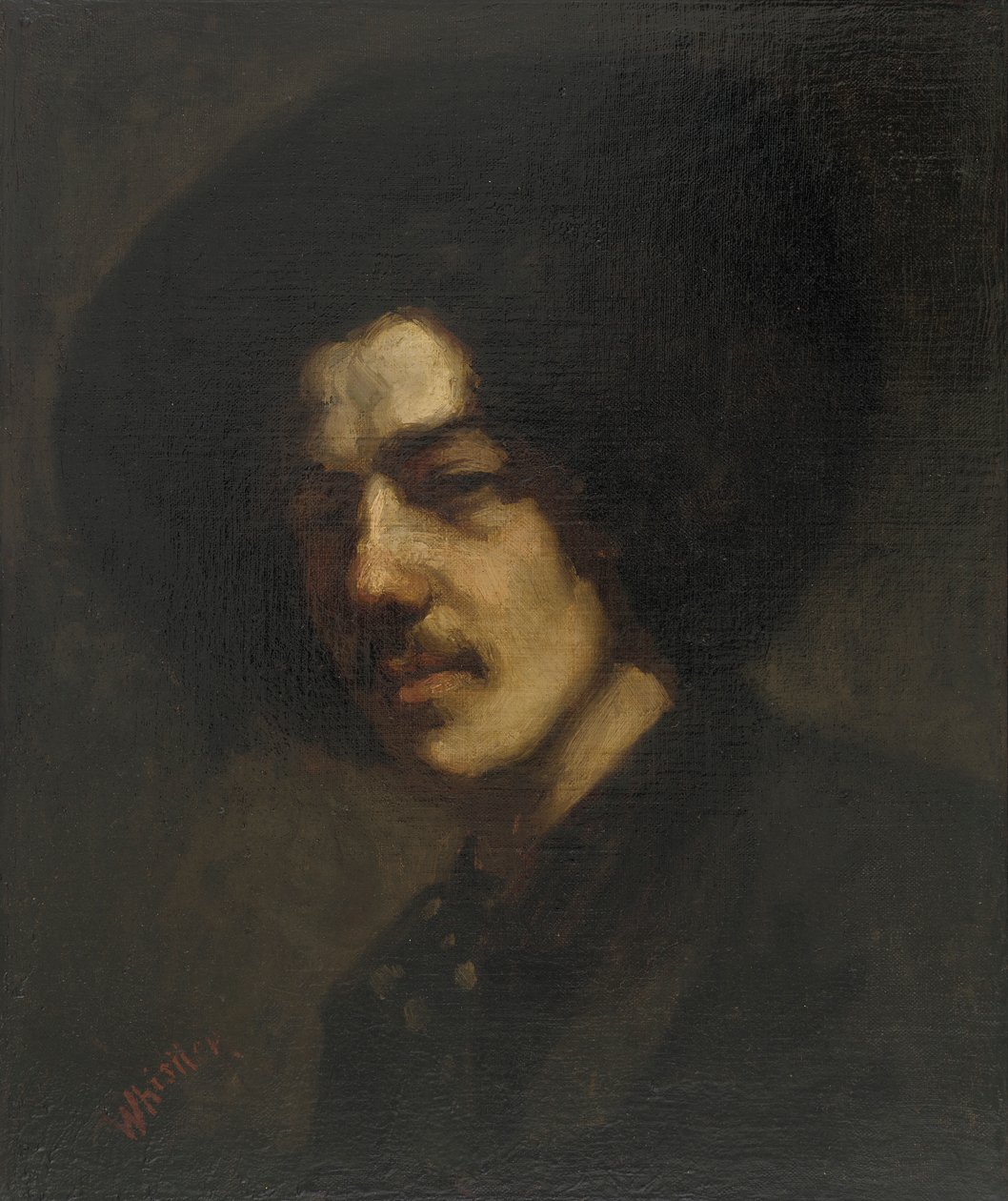 Şapkalı Whistler Portresi, 1857-1859. by James Abbott McNeill Whistler