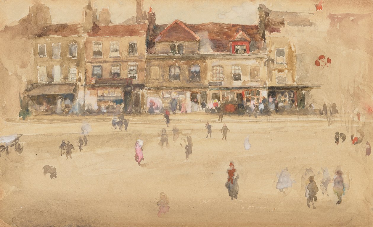 Kırmızı ve Kahverengi-Hoxton, 1885-1886. by James Abbott McNeill Whistler