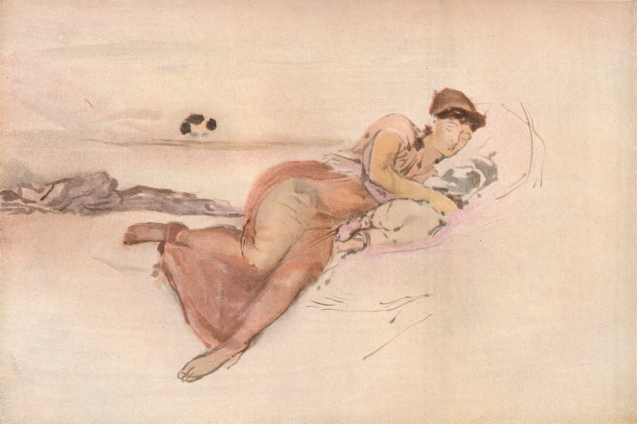 Gül ve Pembe, Anneler Siesta, c1875 by James Abbott McNeill Whistler