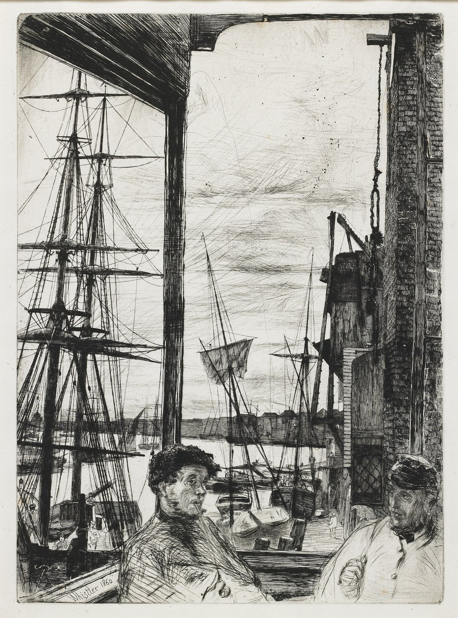 Rotherhithe, "Thames ve Diğer Konular Üzerine Sahnelerin On Altı gravürü"nden by James Abbott McNeill Whistler