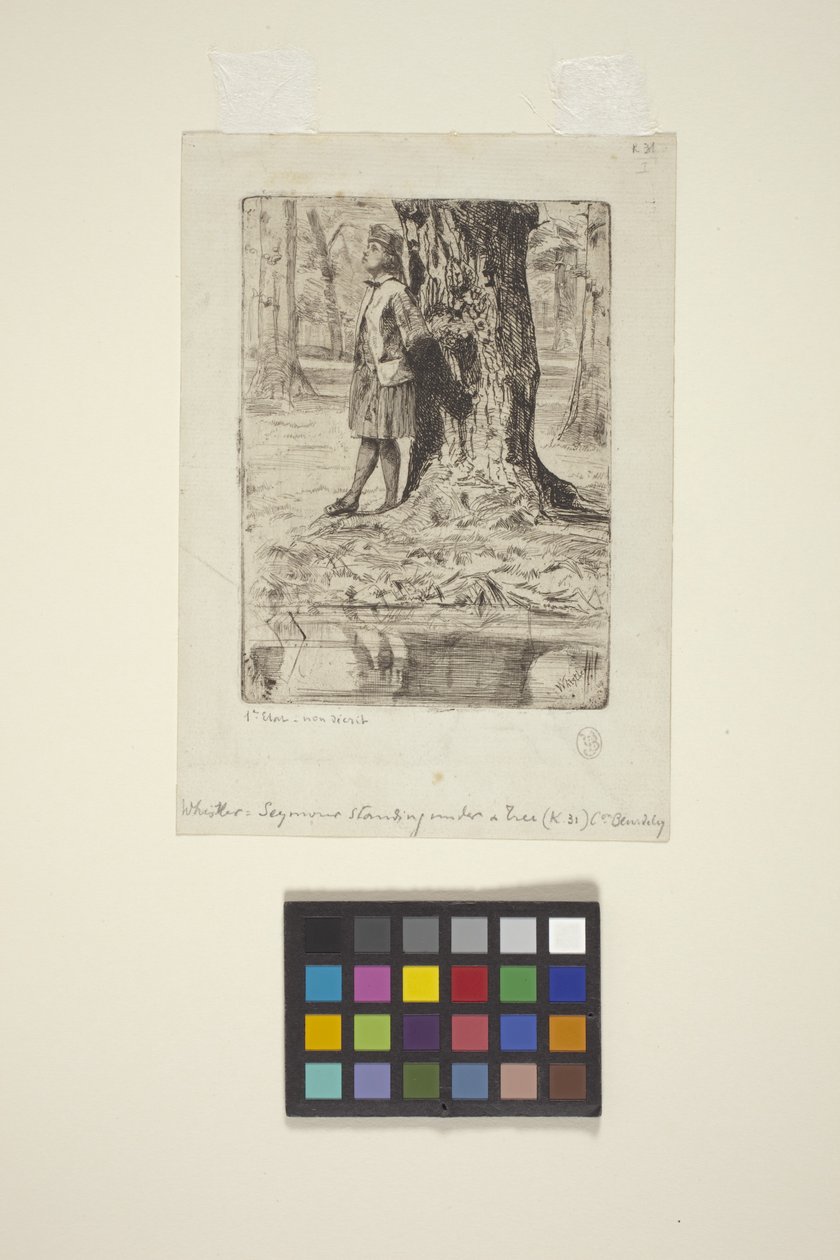 Seymour Bir Ağacın Altında Duruyor (gravür) by James Abbott McNeill Whistler