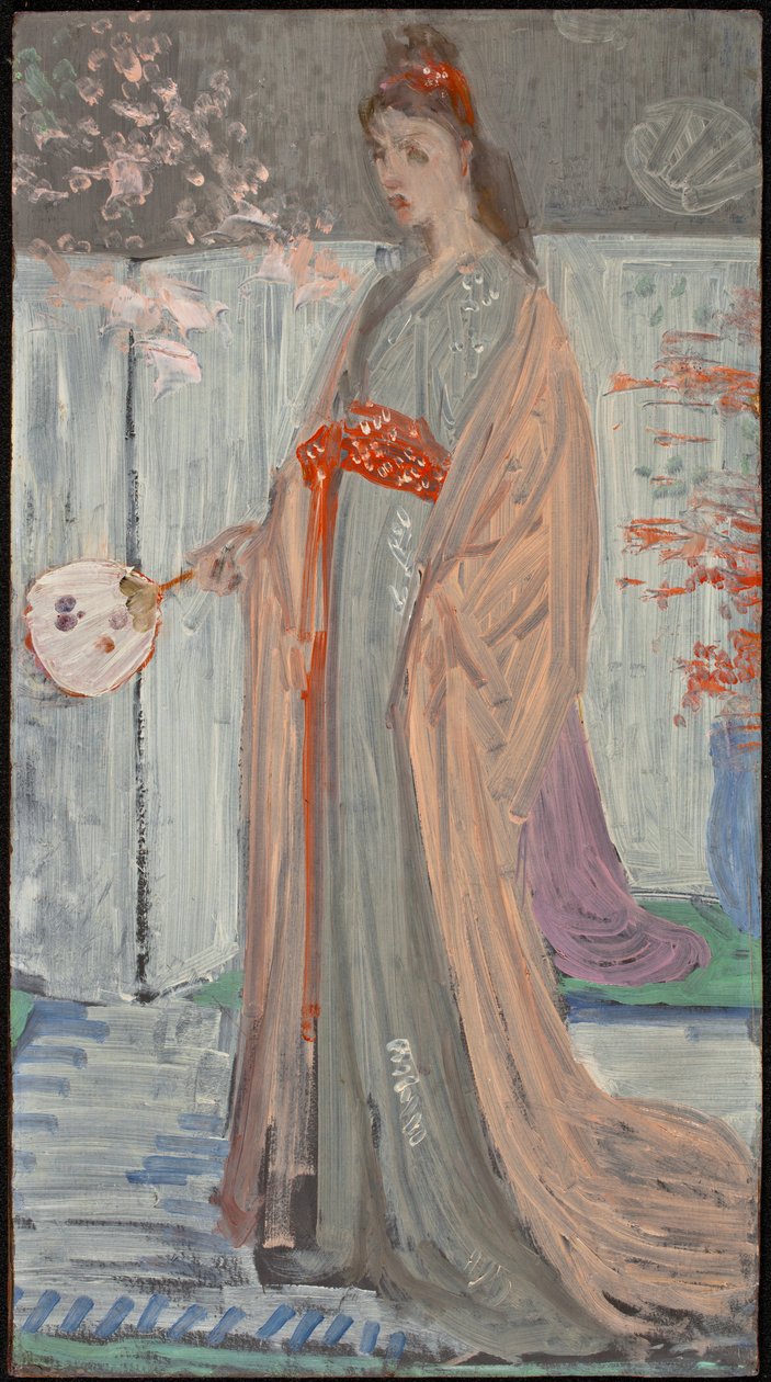 Rose and Silver için eskiz: La Princesse du Pays de la Porcelaine, 1863-64 (sunta üzerine yağlı boya) by James Abbott McNeill Whistler