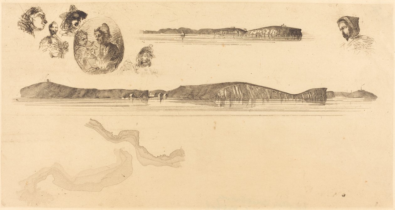 Sahil Araştırma Plakası Üzerine Eskizler, 18541855. by James Abbott McNeill Whistler