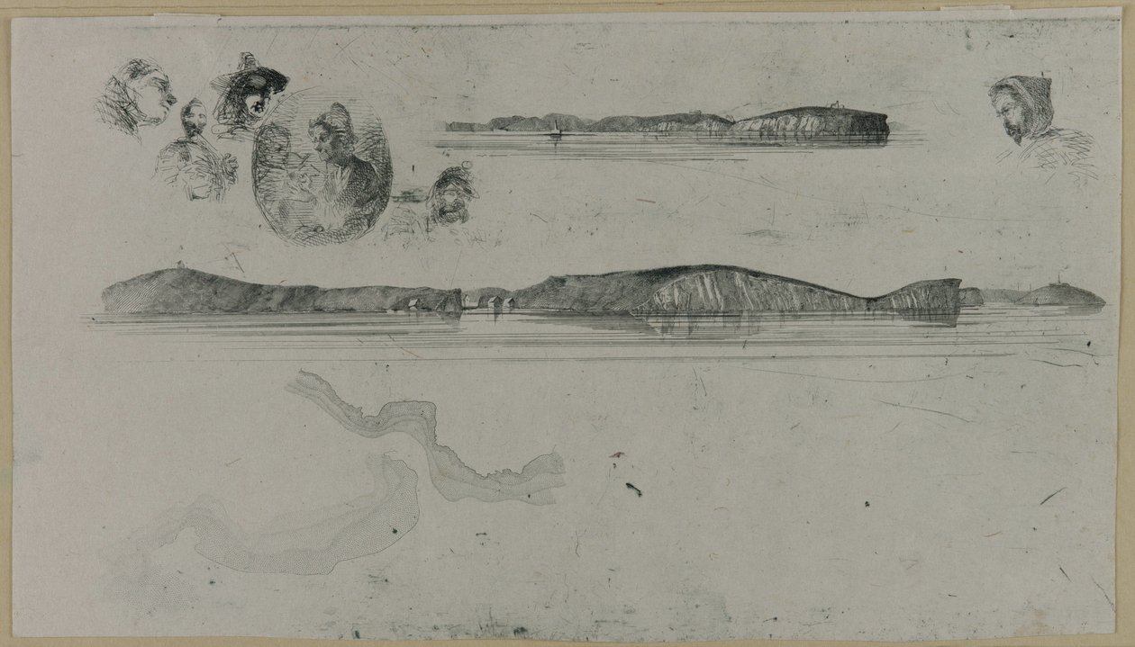 Sahil Araştırma Plakasındaki Eskizler, 1854. by James Abbott McNeill Whistler