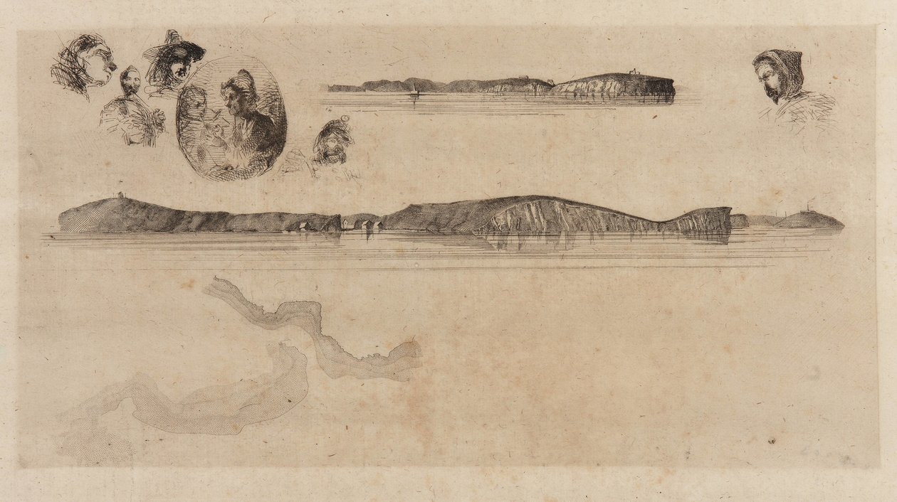 Sahil Araştırma Plakasındaki Eskizler, 1854. by James Abbott McNeill Whistler