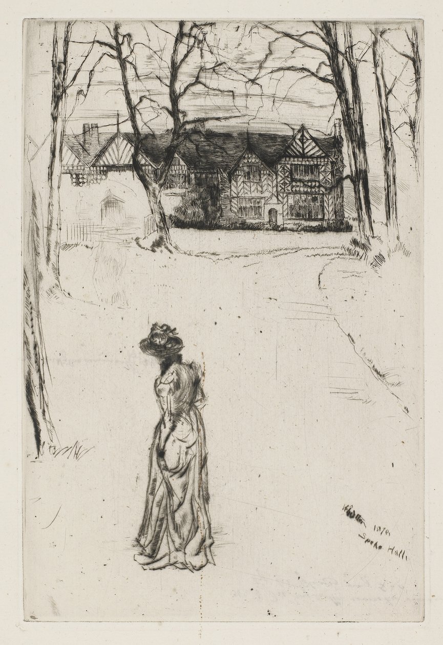 Speke Hall, No. 1, 1870 (kağıt üzerinde gravür ve kuru nokta) by James Abbott McNeill Whistler