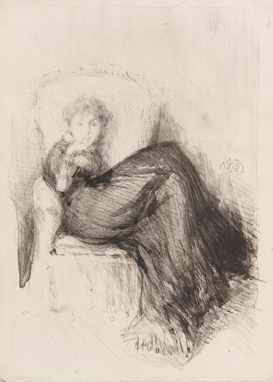 Çalışma - Maude Oturan, 1878. by James Abbott McNeill Whistler