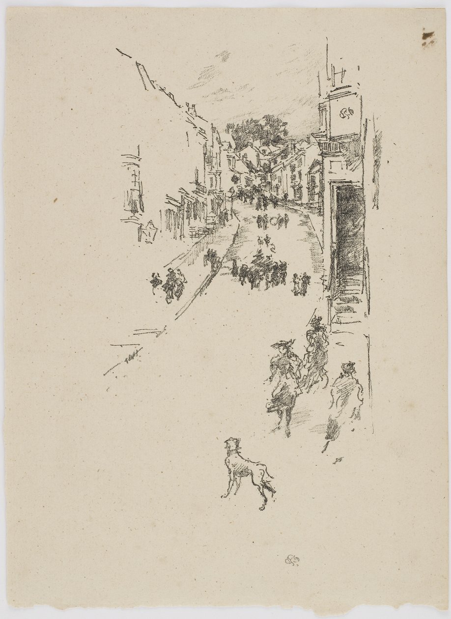 Pazar, Lyme Regis, 1895 (kağıt üzerinde taş) by James Abbott McNeill Whistler