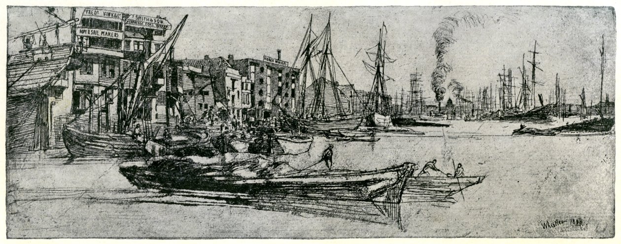 Thames Deposu, 19. yüzyıl 1904. by James Abbott McNeill Whistler