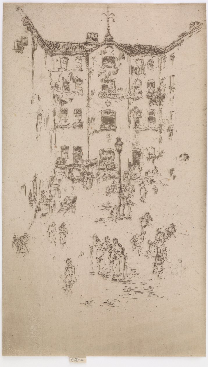 Avlu, Brüksel, 1887. by James Abbott McNeill Whistler