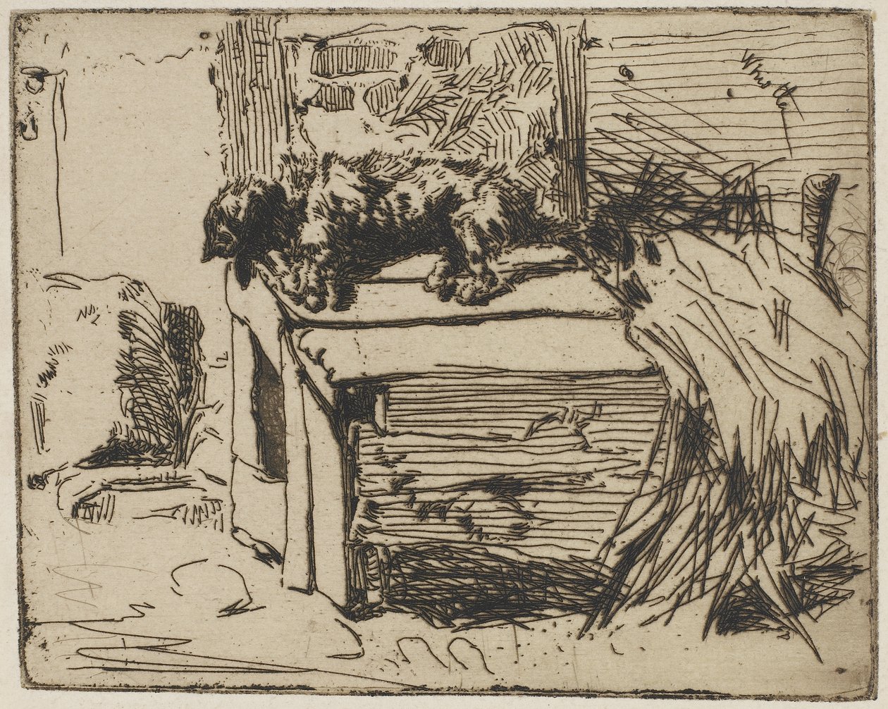 Köpek Kulübesi, 1858 (kağıt üzerine gravür) by James Abbott McNeill Whistler
