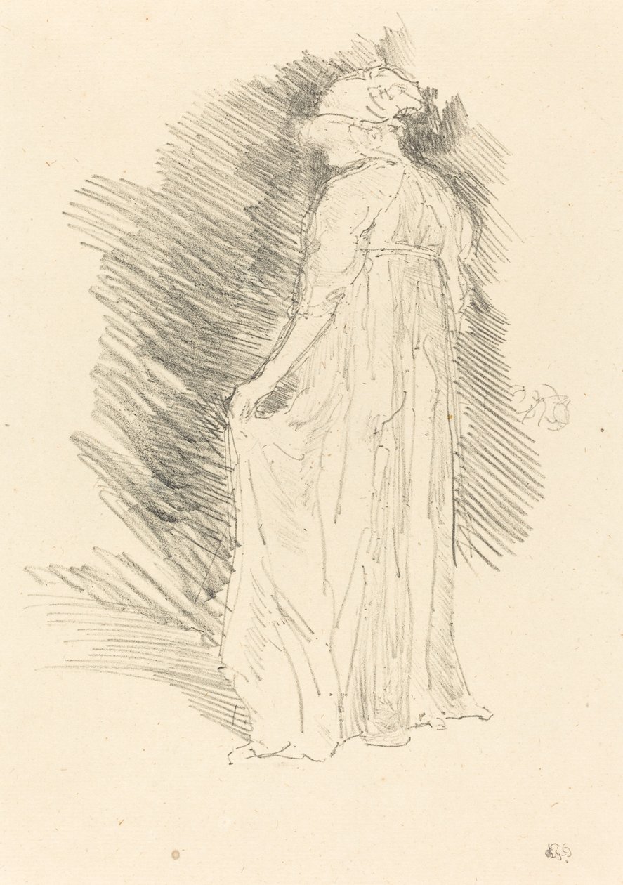 Drapeli Figür, Arkadan Görünüm, 1893. by James Abbott McNeill Whistler