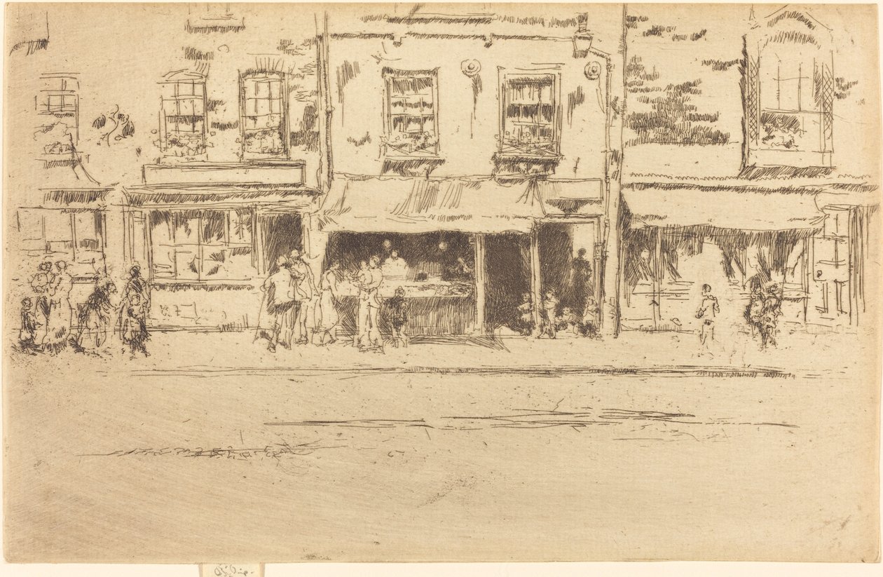 Balık Dükkanı, Meşgul Chelsea, 1887. by James Abbott McNeill Whistler