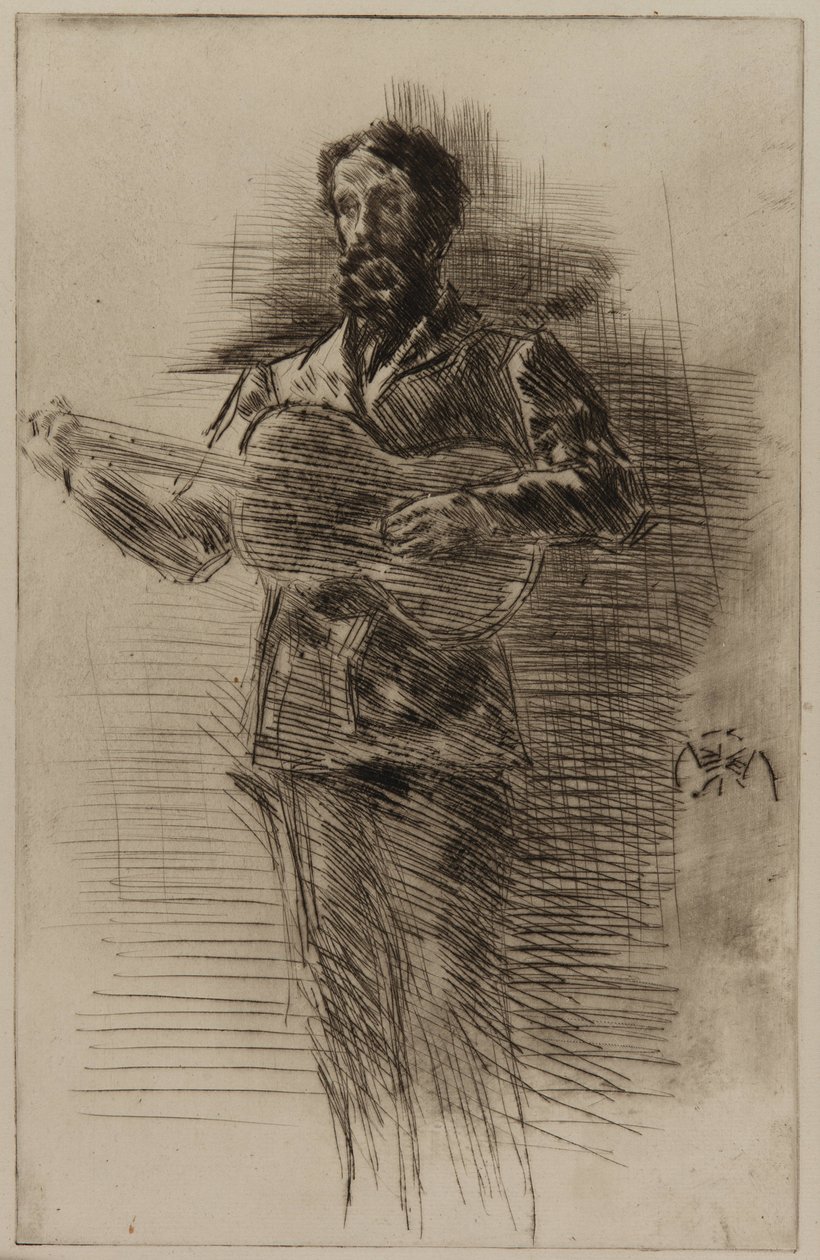 Gitarcı M.W. Ridley, 1875. by James Abbott McNeill Whistler