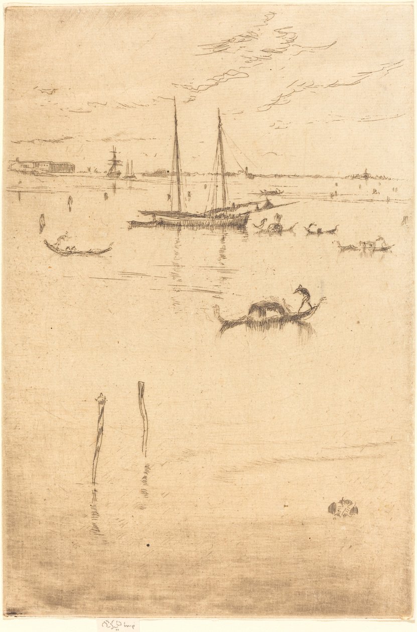 Küçük Lagün, 18791880. by James Abbott McNeill Whistler
