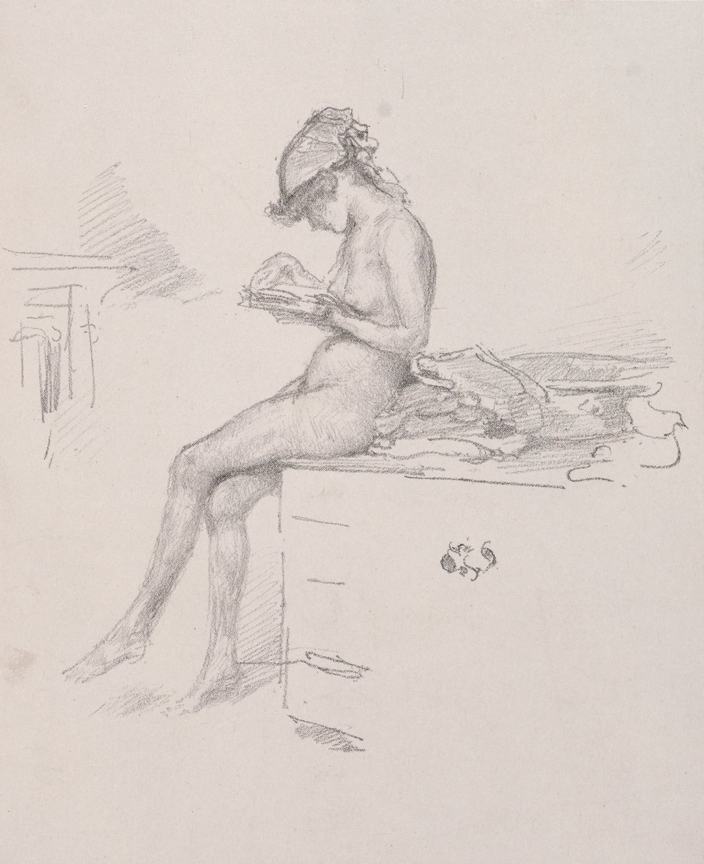 Küçük Çıplak Model Okuma, 1890. by James Abbott McNeill Whistler