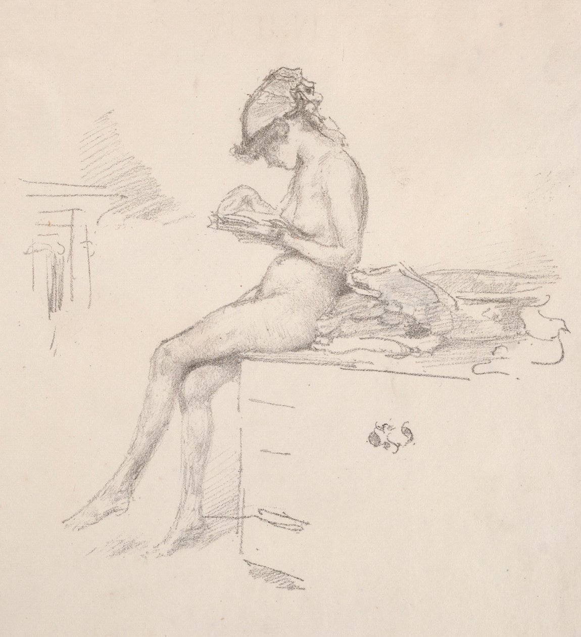 Küçük Çıplak Model Okuma, 1890. by James Abbott McNeill Whistler