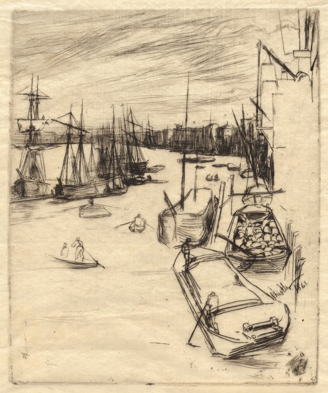 Küçük Rotherhithe, 1861. by James Abbott McNeill Whistler