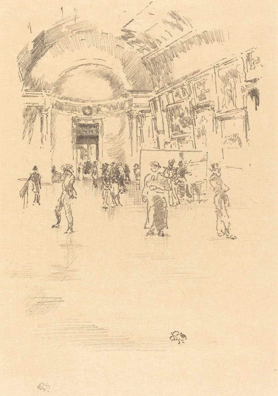 Uzun Galeri, Louvre, 1894. by James Abbott McNeill Whistler