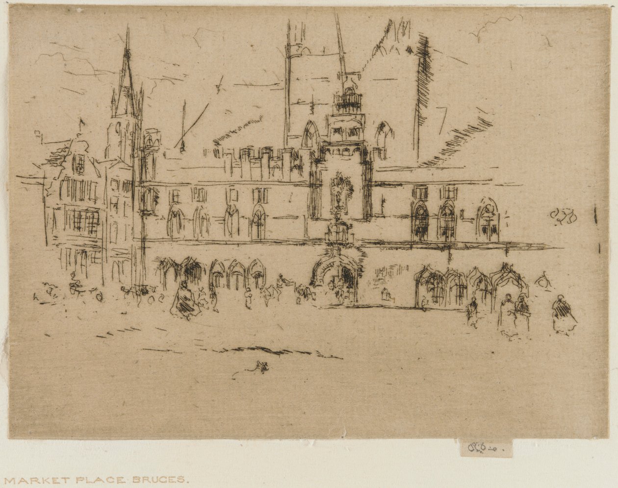 Pazar, Brugge, 1887. by James Abbott McNeill Whistler