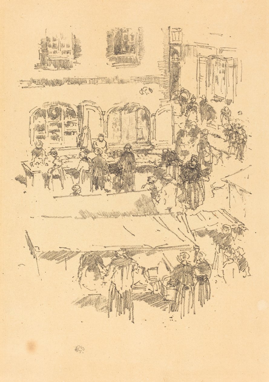 Pazar Yeri, Vitré, 1893. by James Abbott McNeill Whistler