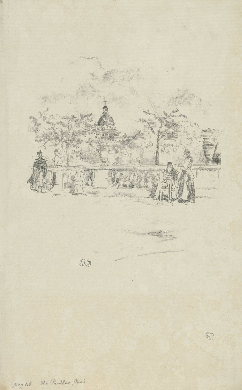 Lüksemburg Bahçeleri'nin terasından Pantheon by James Abbott McNeill Whistler