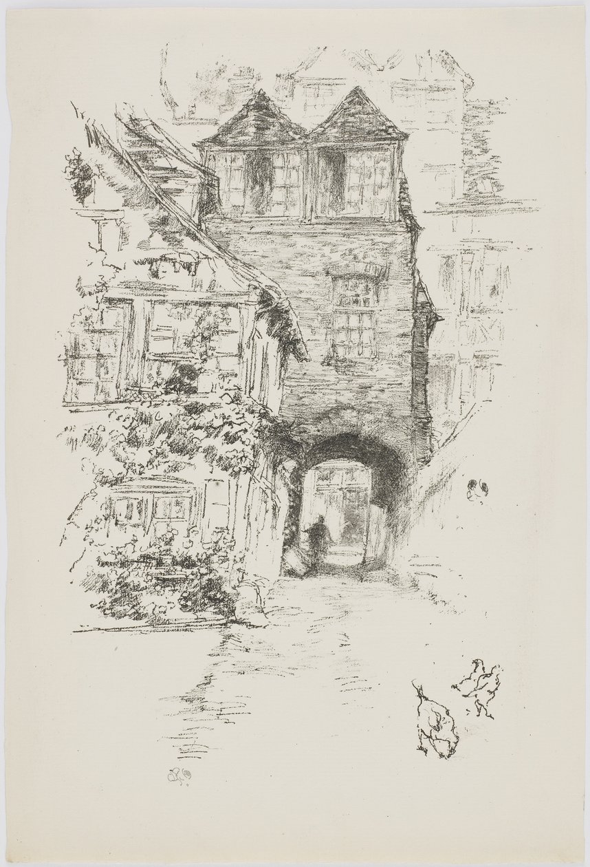 Rahip Evi, Rouen, 1894-95 (kağıt üzerinde taş) by James Abbott McNeill Whistler