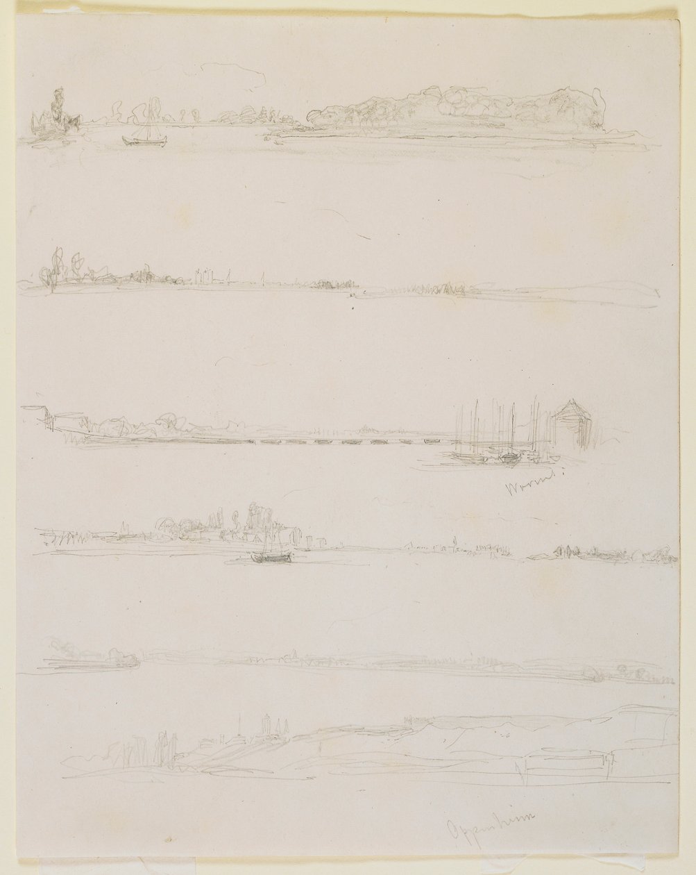 Ren Nehri, Worms ve Oppeheim yakınlarında, 1858. by James Abbott McNeill Whistler
