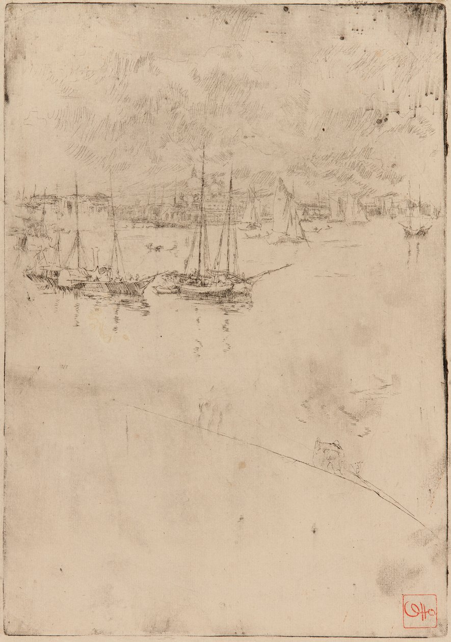 Vapur, Venedik, 1879-1880. by James Abbott McNeill Whistler
