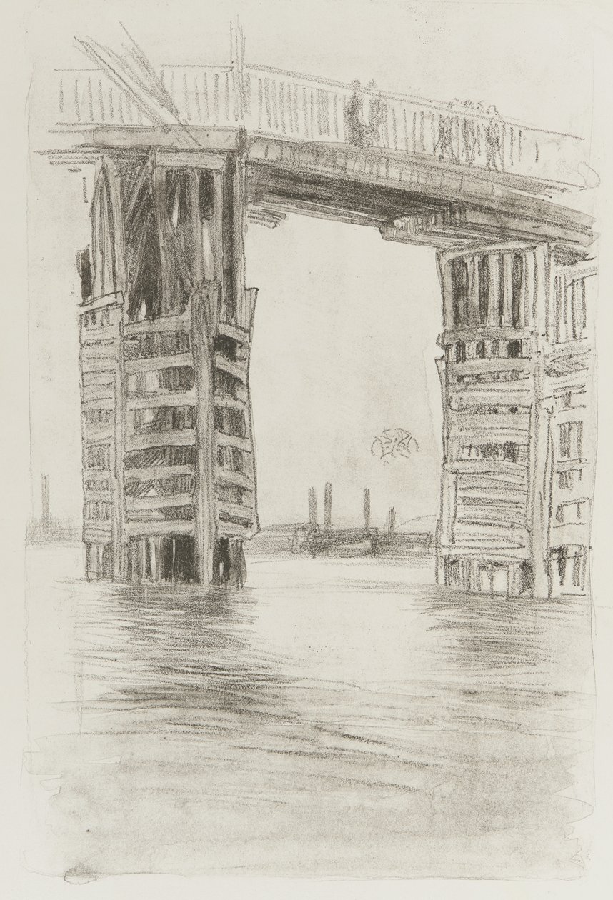 Uzun Köprü, 1878 (kağıt üzerinde lithotint) by James Abbott McNeill Whistler
