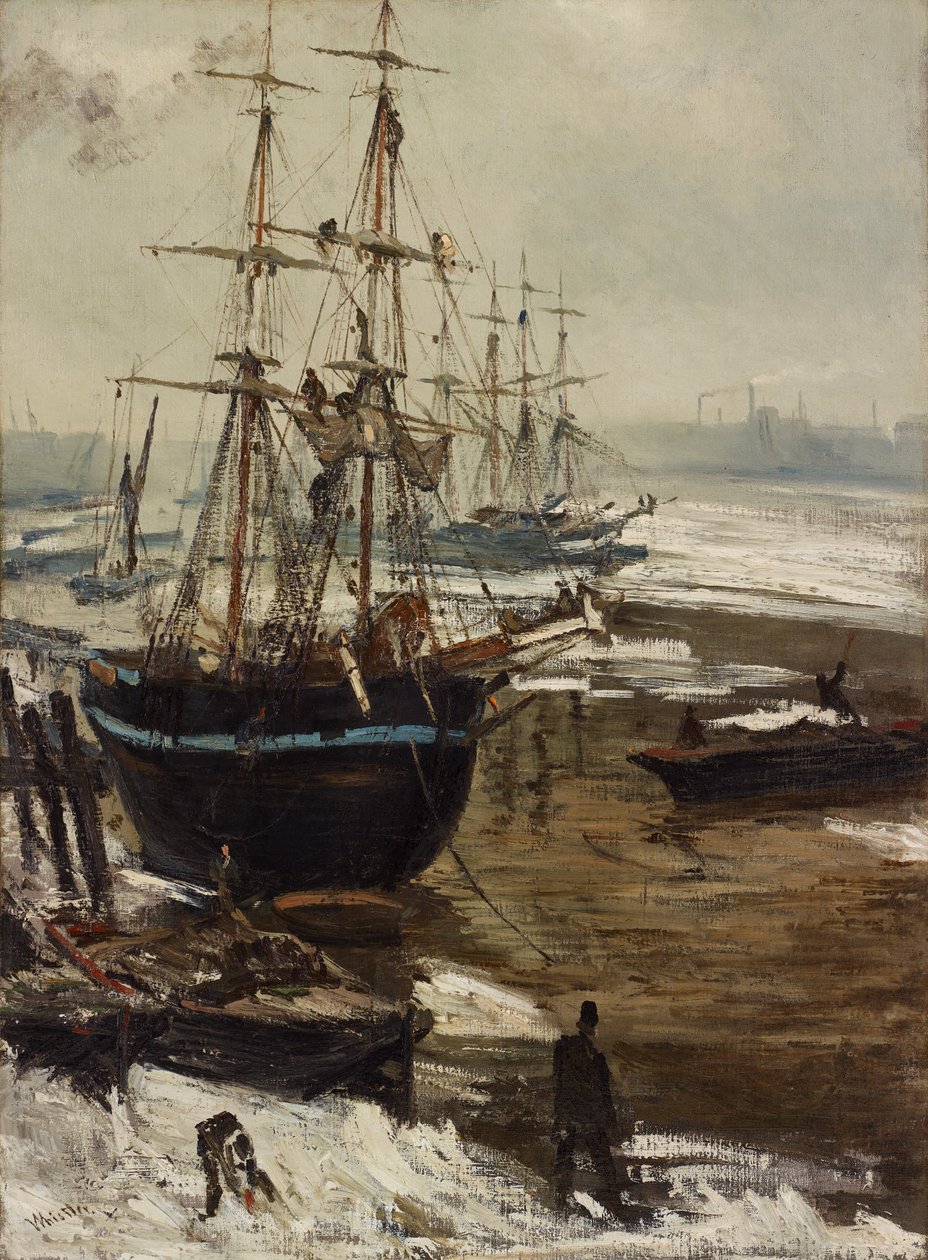 Buzdaki Thames Nehri, 1860. by James Abbott McNeill Whistler