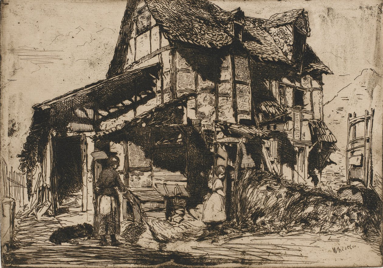 Güvensiz Apartman. Doğadan On İki Gravürden Biri. Fransız Seti, 1858. by James Abbott McNeill Whistler