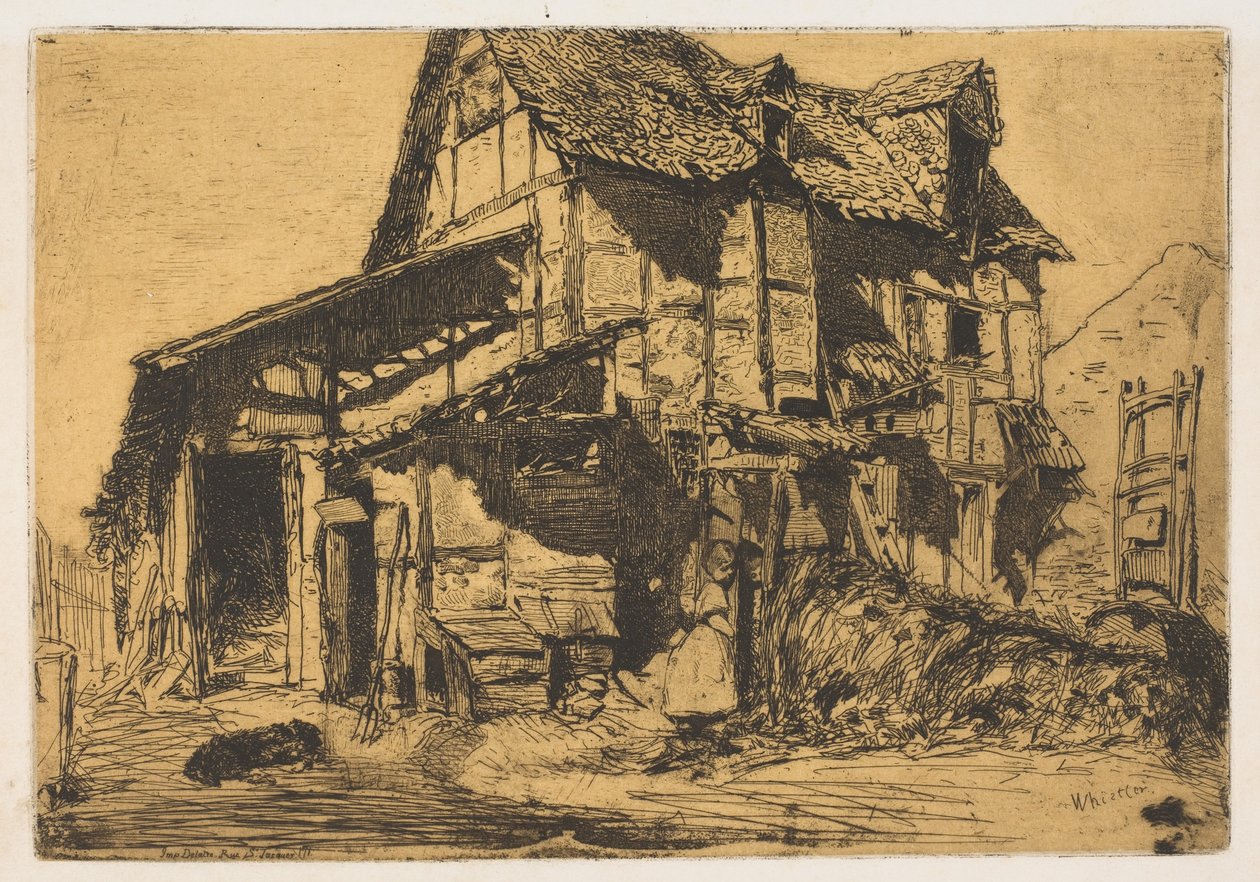 Güvensiz Apartman Eski Çiftlik, 1858. by James Abbott McNeill Whistler