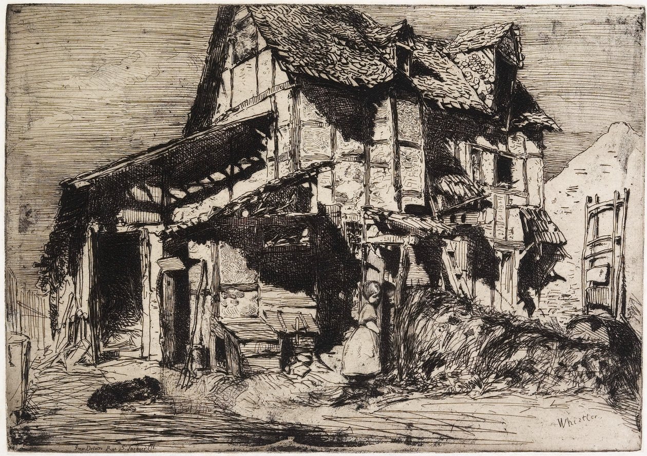 "Doğadan On İki Gravür" den Güvensiz Apartman by James Abbott McNeill Whistler