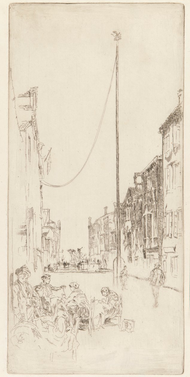 Venedik direği, 1879-1880. by James Abbott McNeill Whistler