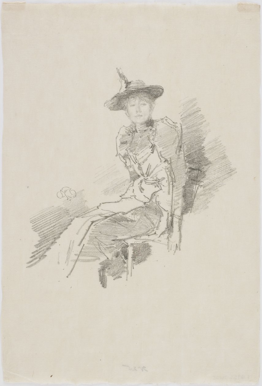 Kanatlı Şapka, 1890 (kağıt üzerinde taş) by James Abbott McNeill Whistler