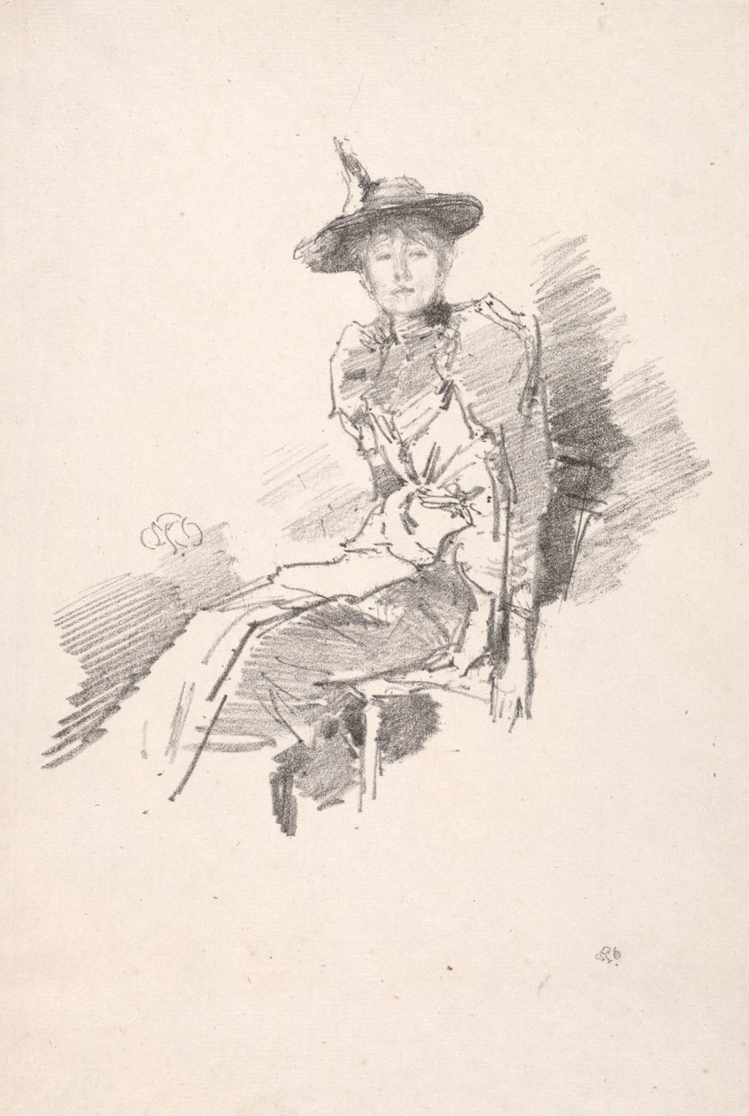 Kanatlı Şapka, 1890. by James Abbott McNeill Whistler