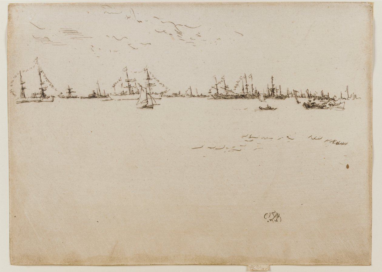 Birlik gemileri, 1887. by James Abbott McNeill Whistler