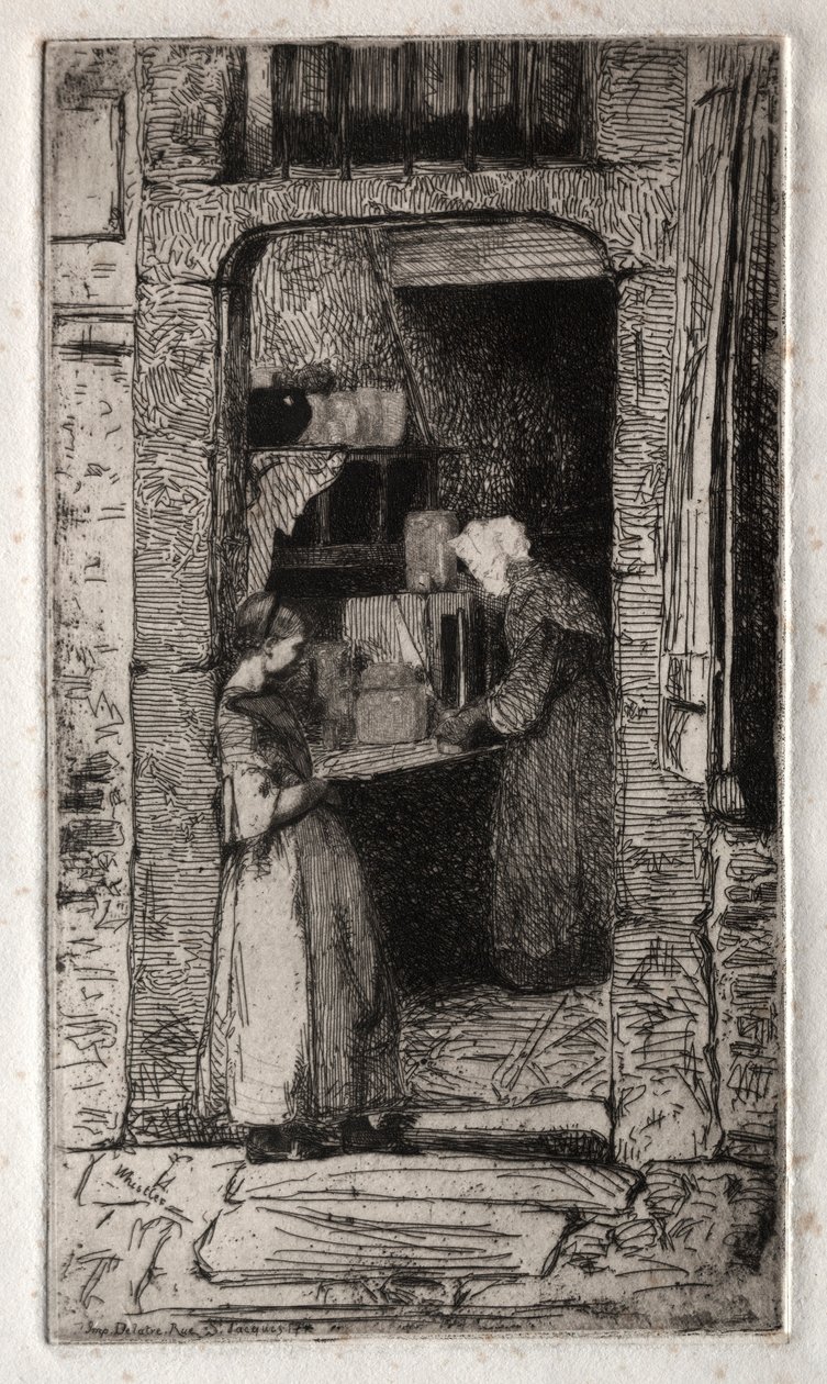Doğadan On İki Gravür: Hardal Tüccarı, 1858. by James Abbott McNeill Whistler