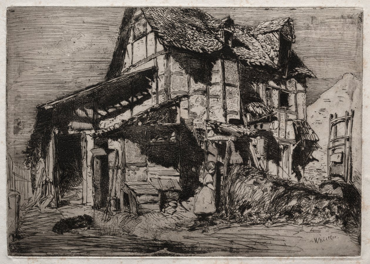 Doğadan On İki Gravür: Güvensiz Kira, 1858. by James Abbott McNeill Whistler