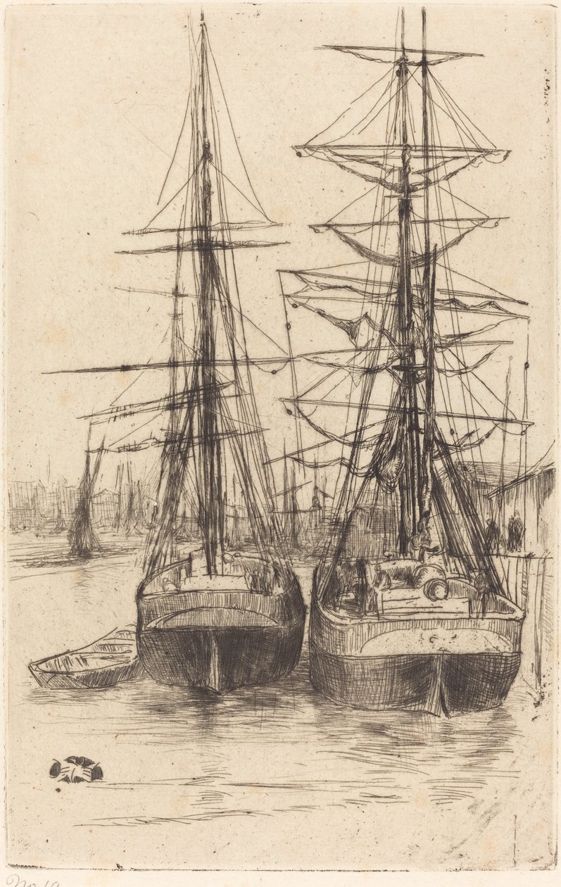 İki Gemi, 1875. by James Abbott McNeill Whistler