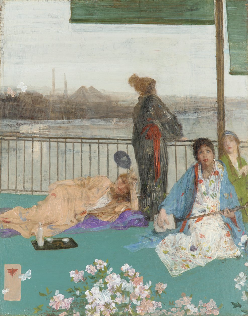 Ten Rengi ve Yeşil Varyasyonları - Balkon, 1864-1870, eklemeler 1870-1879. by James Abbott McNeill Whistler