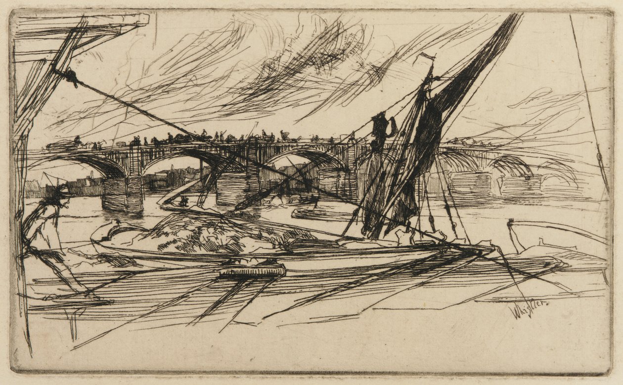 Vauxhall Köprüsü, 1861. by James Abbott McNeill Whistler