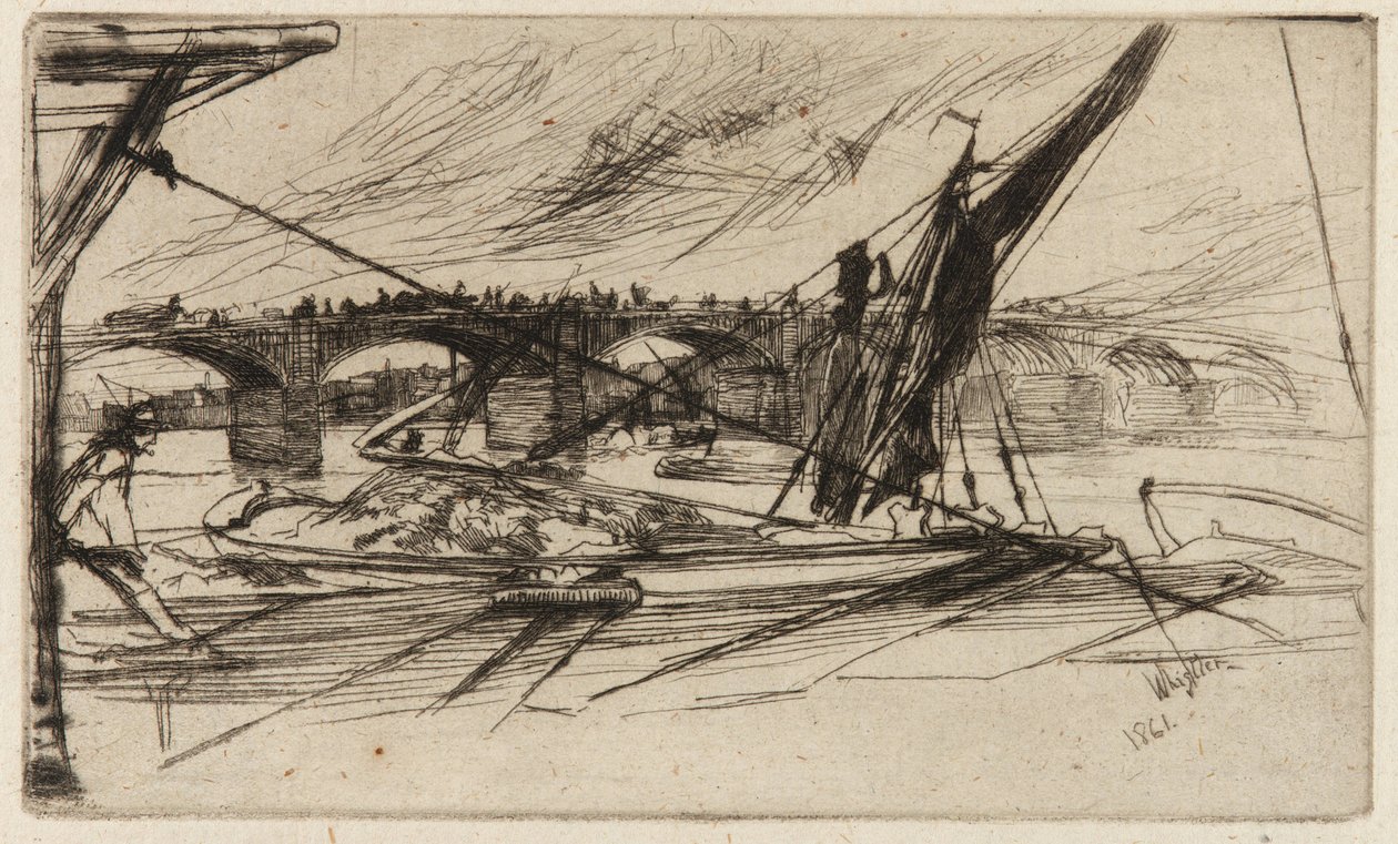 Vauxhall Köprüsü, 1861. by James Abbott McNeill Whistler