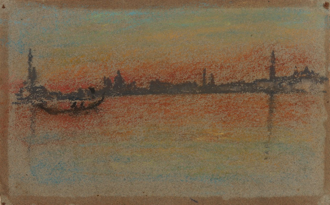 Venedik: Limanda Gün Batımı, 1880. by James Abbott McNeill Whistler
