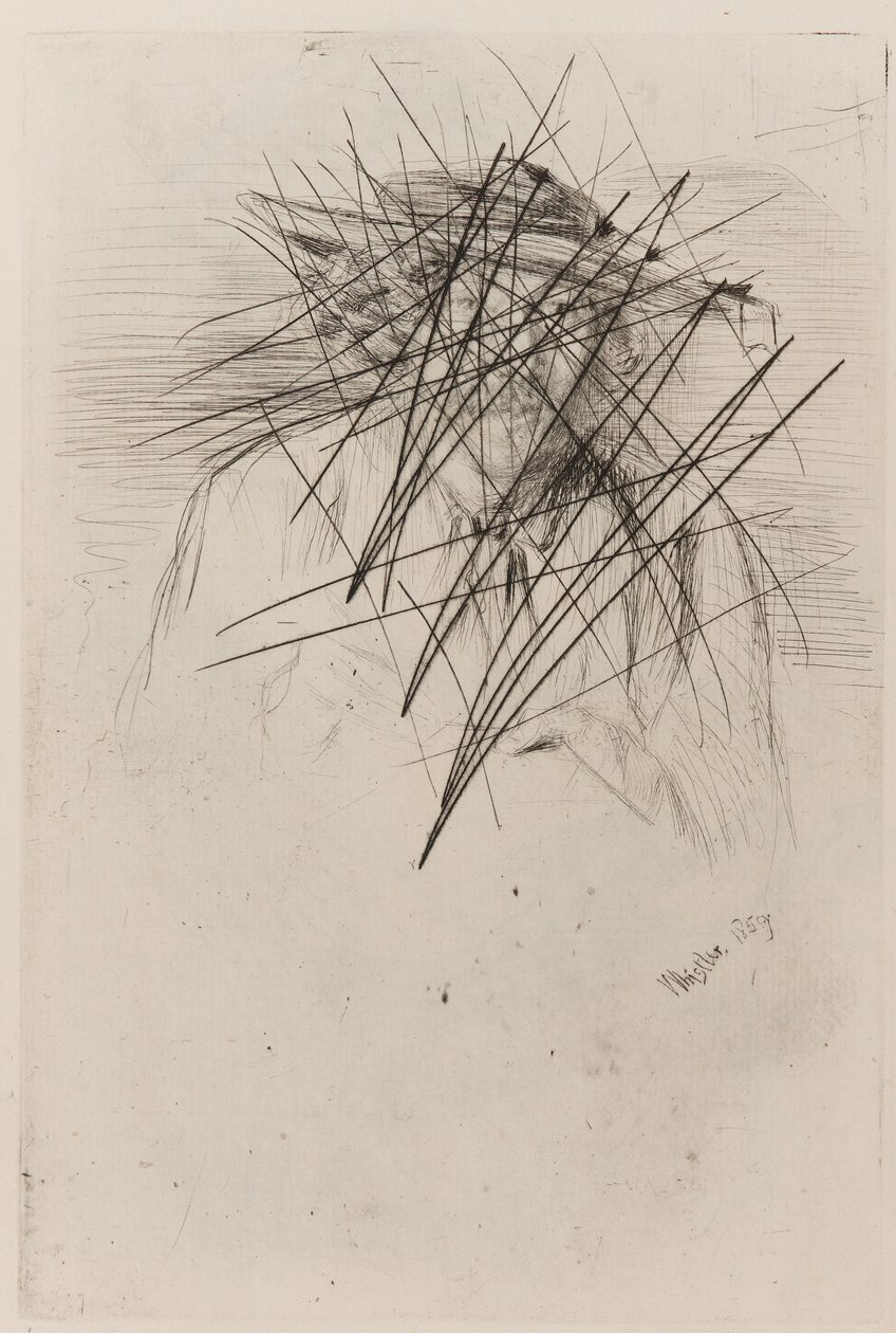 Şapkalı Whistler, 1859. by James Abbott McNeill Whistler