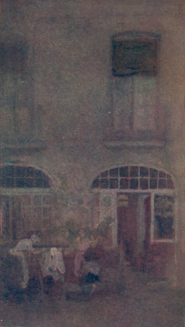 Beyaz ve Gri The Hotel Courtyard Dieppe, 1885, 1904 by James Abbott McNeill Whistler