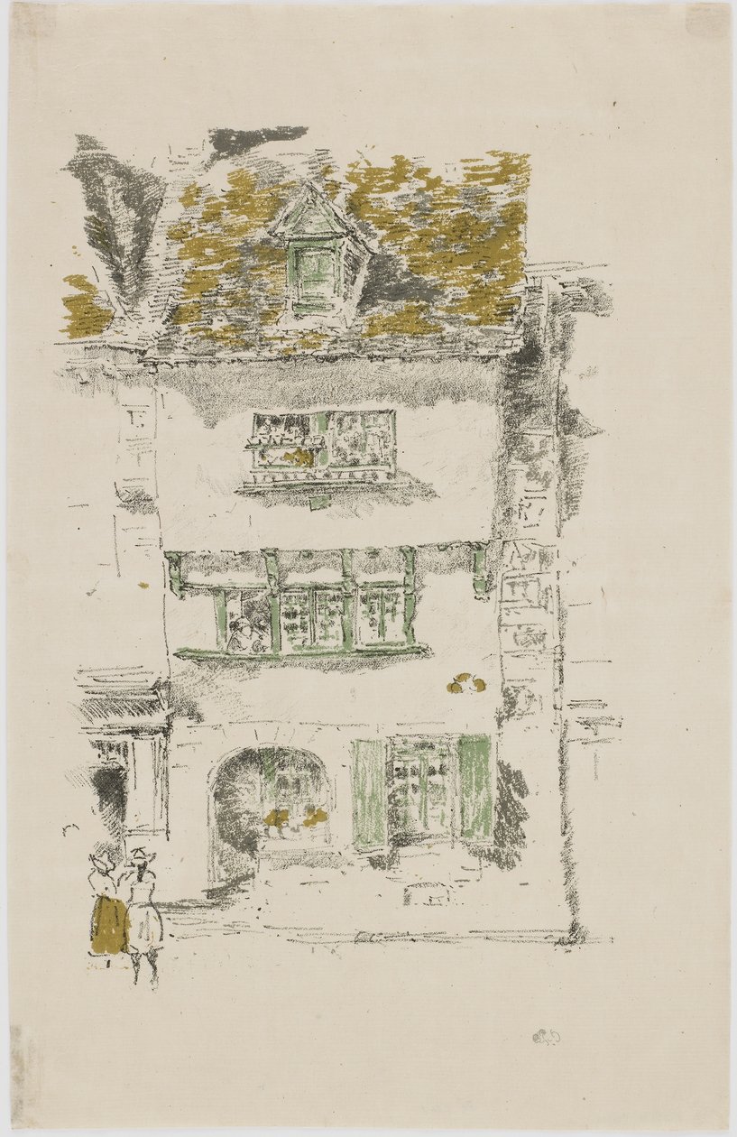 Sarı Ev, Lannion, 1893 (kağıt üzerinde taş) by James Abbott McNeill Whistler